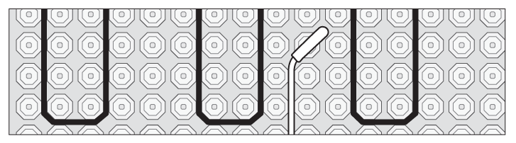 In-floor heat wire cable layout